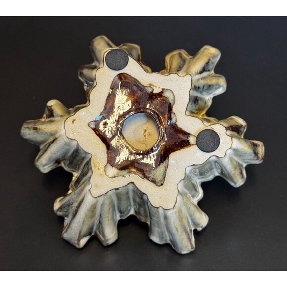 Ceramic Snowman Candle Holder In Star Shape For Christmas Decor - Festive Colors - Picture 8 of 11